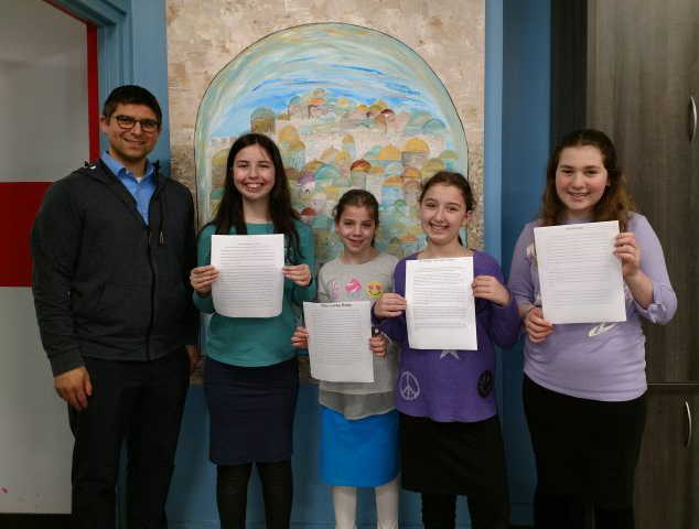 Four published Grannie Annie students and their teacher